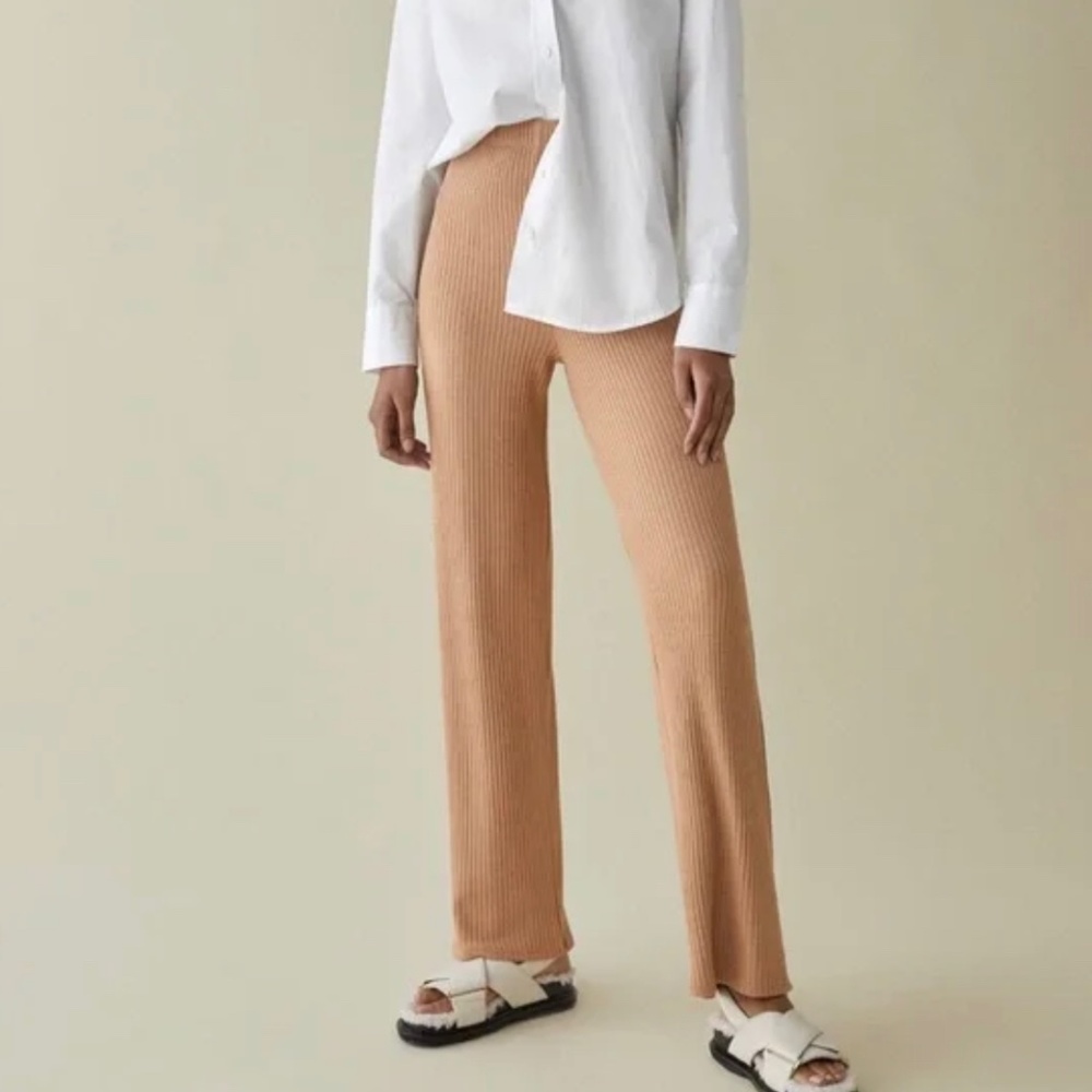 Reformation Whitney Knit Lounge Pant in Buff Size Medium NWT